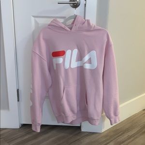 Fila baby pink hoodie